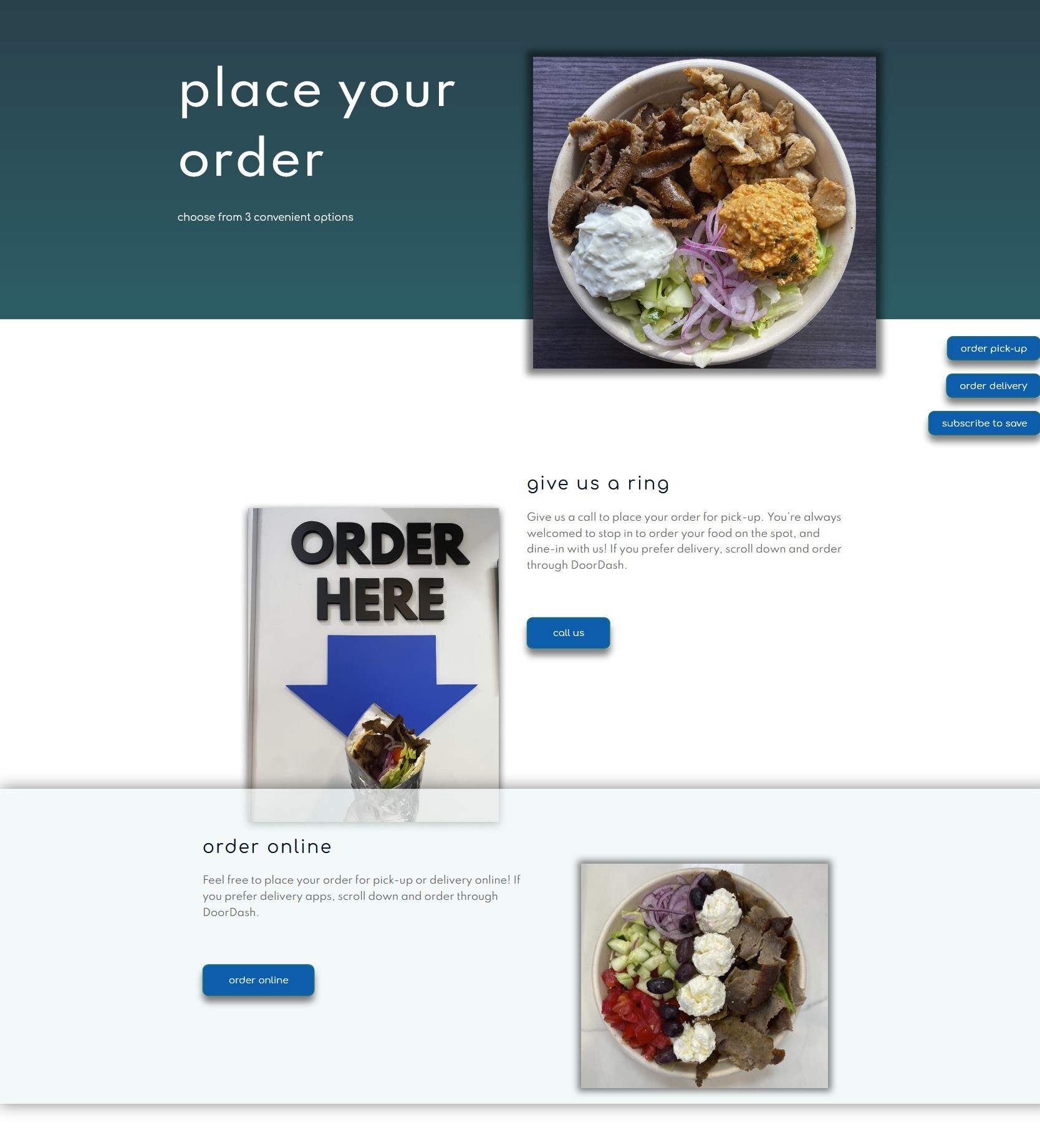 pita order page desktop