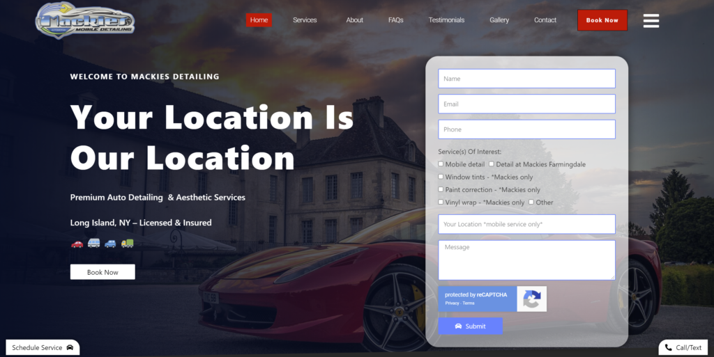 Mackies Detailing Hero Section