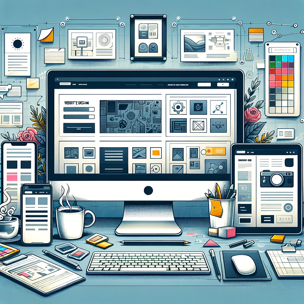 An illustration showcasing the concept of website design
